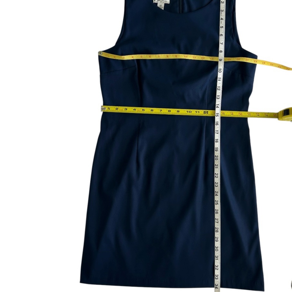 KIM ROGERS PETITE Women’s Sleeveless Sheath‎ Dress Navy Blue Pin-tuck Pleats 14P - Picture 10 of 10